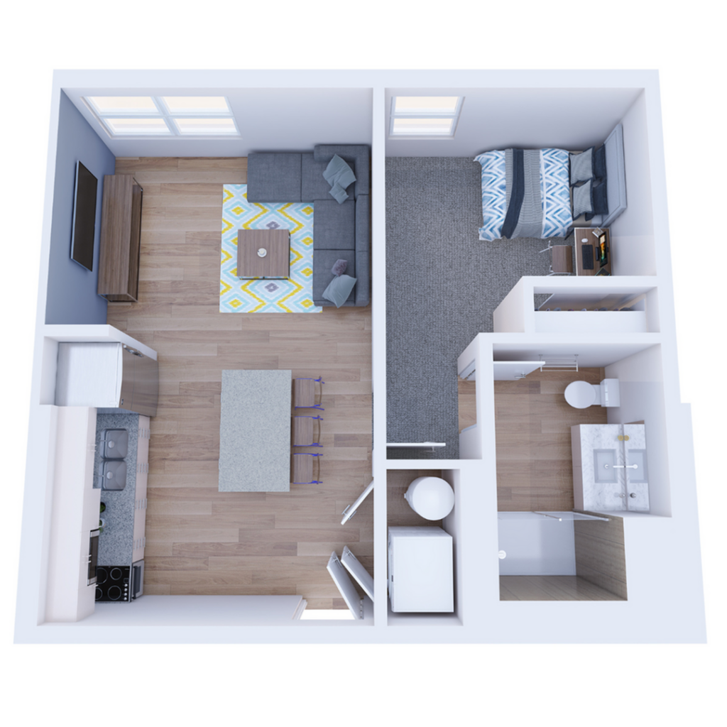 1BR/1BA – Terrace