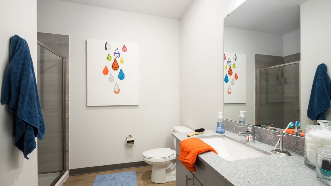newly updated bathroom with large sink