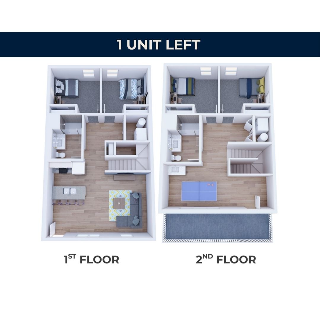 4BR/2.5BA – B Townhouse floor plan