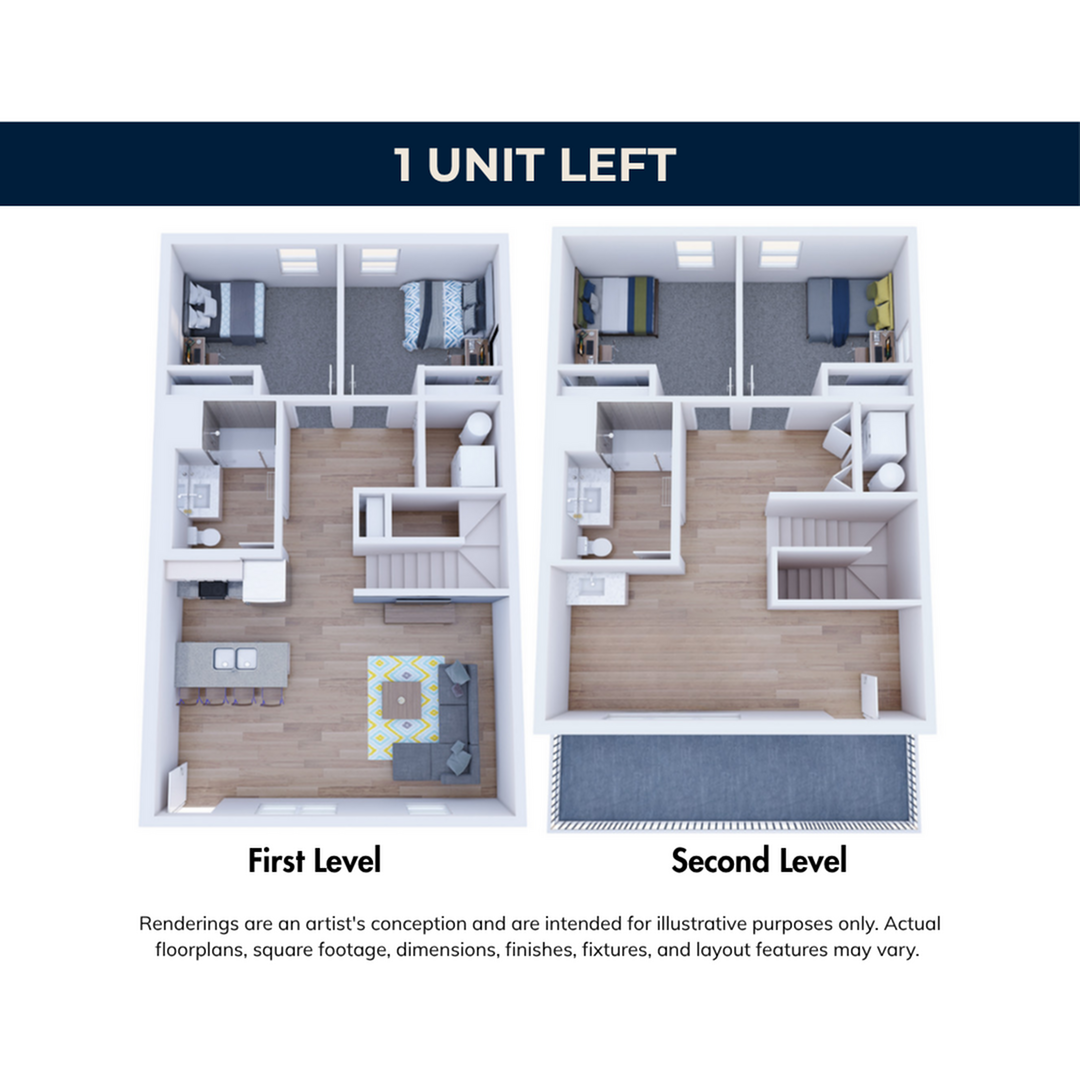 4BR/2.5BA – B Townhouse floor plan