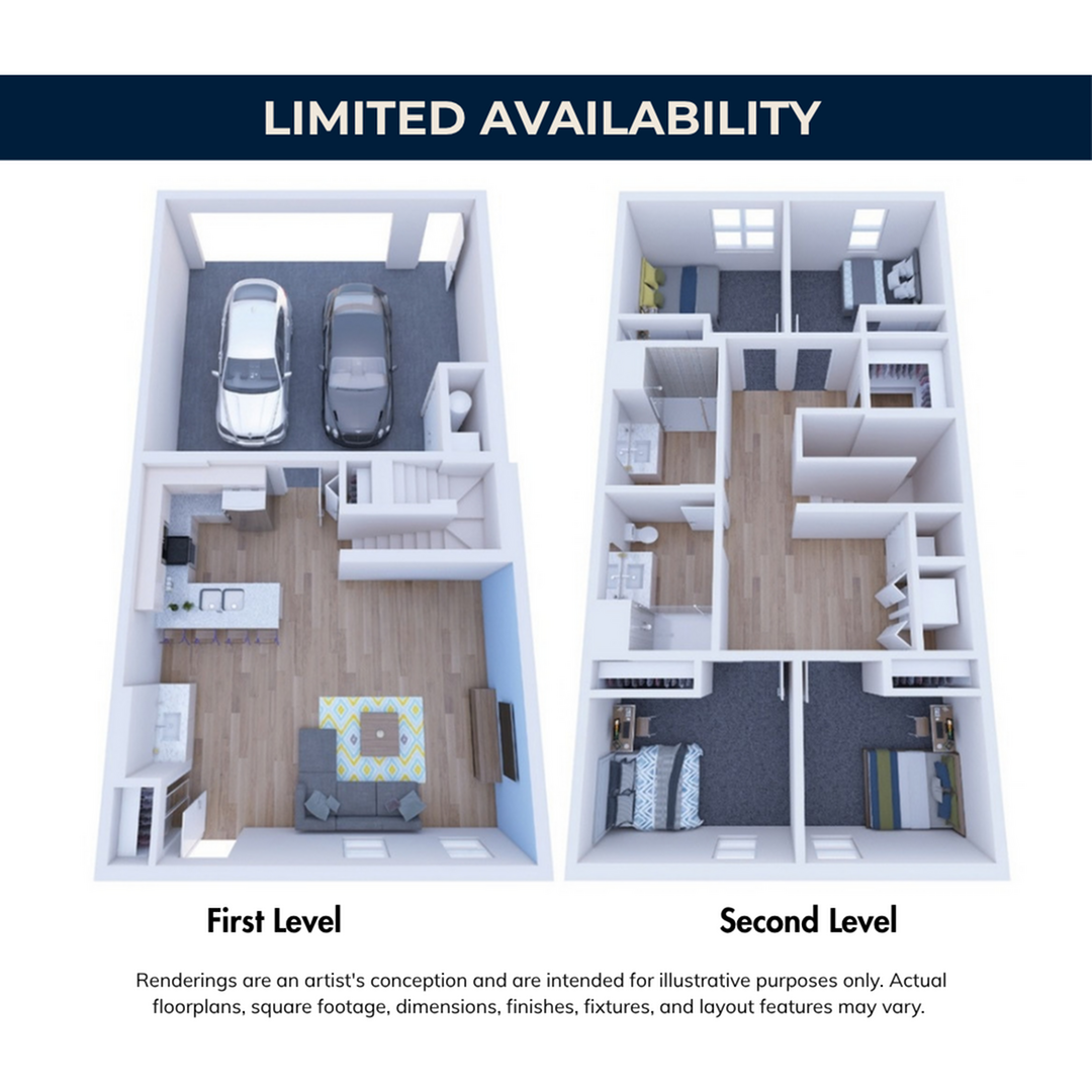 4BR/2BA – A Townhouse floor plan