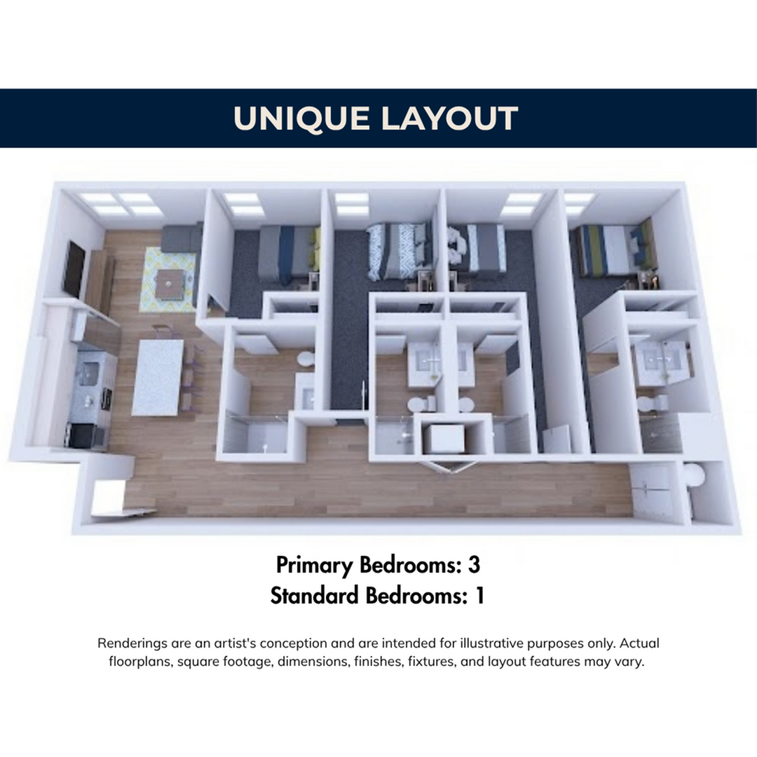 4BR/4BA – Terrace floor plan