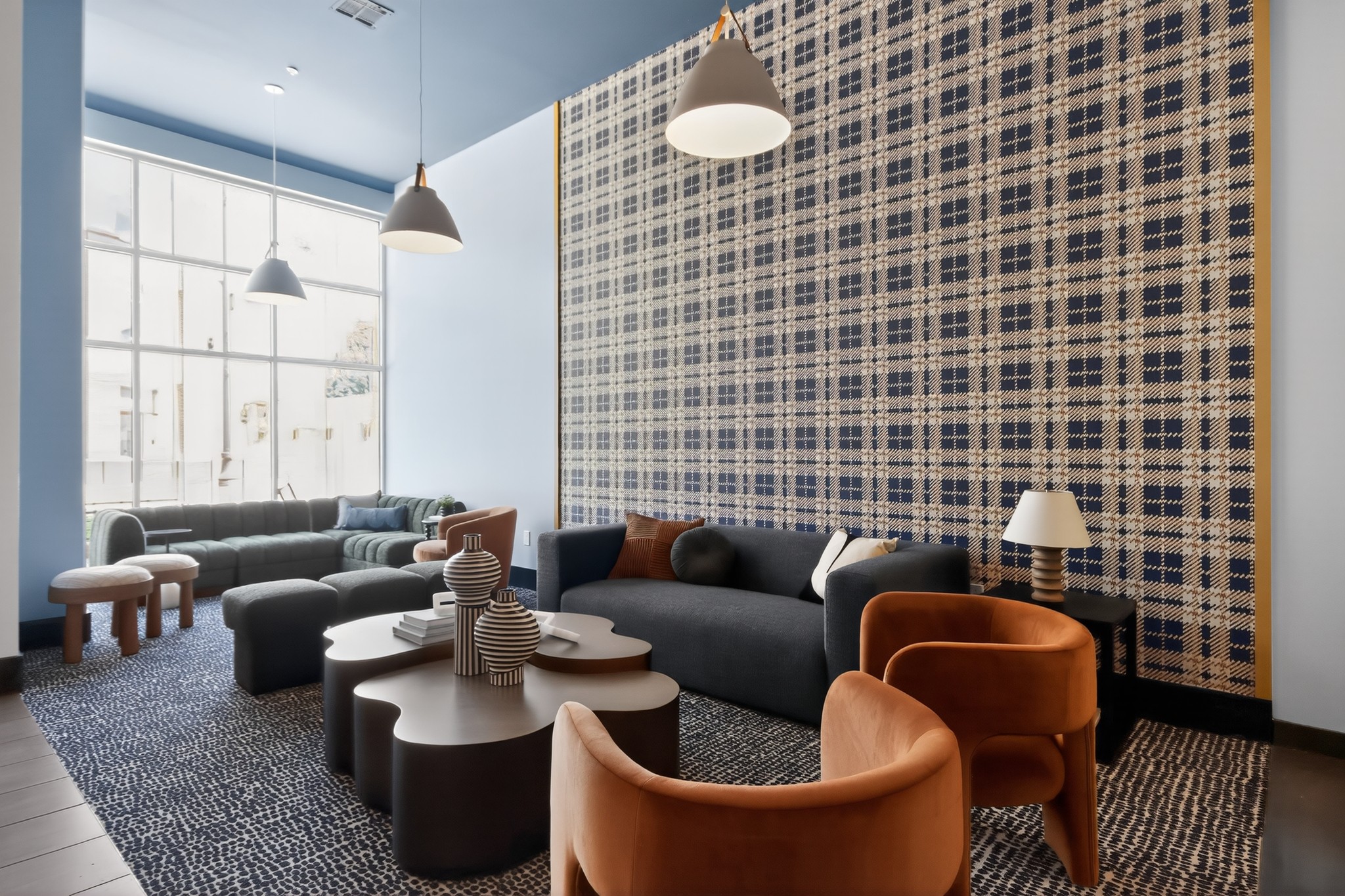 Lobby sitting area at West Quad