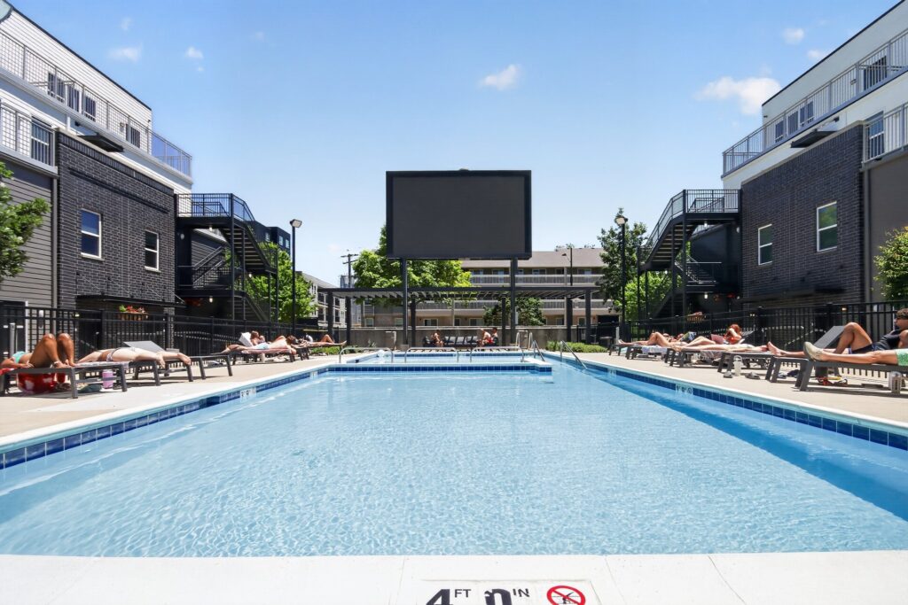 Resort-style swimming pool at West Quad